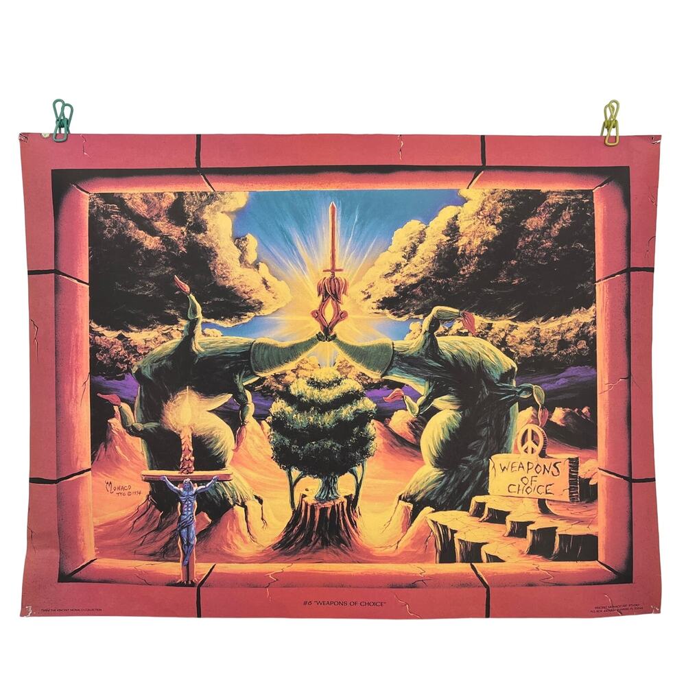 Vintage 1994 Vincent Monaco #6 Weapons of Choice Blacklight Poster 23" x 31"